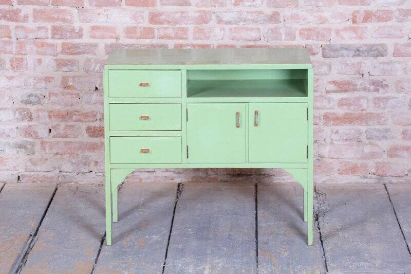 Art Deco Small Cabinet in Spruce & Paint, Czech, 1920s