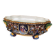 Gien earthenware jardinière, Renaissance model, 20th century.