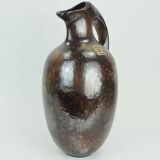 ruscha art VASE jug drip glaze shades of purple black brown 1970 80s