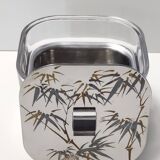 Postmodern Glass and Steel Ice Bucket / Bowl by Roberto Sambonet, Italy