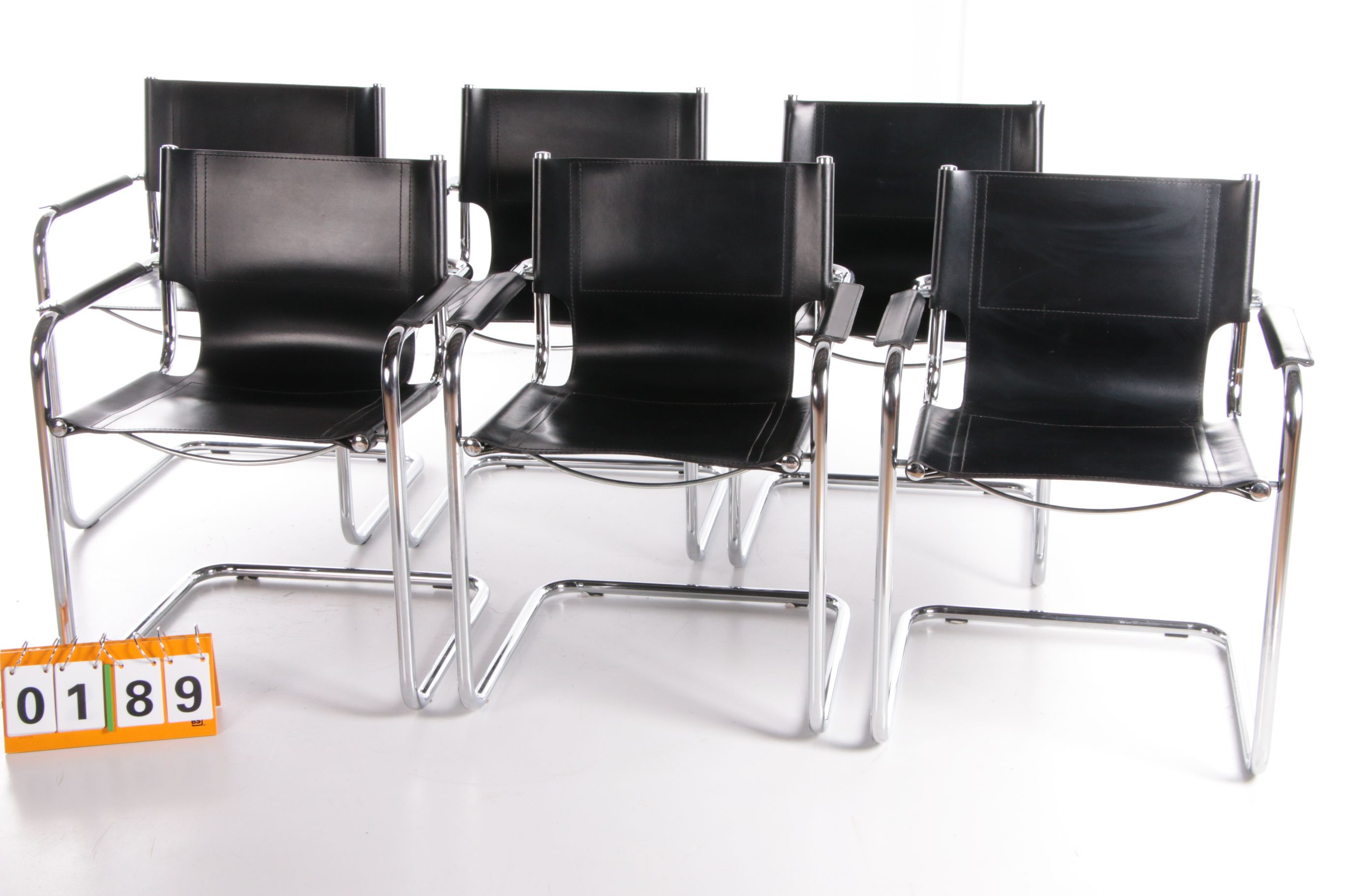 Vintage Set of 6 Tubular frame chairs