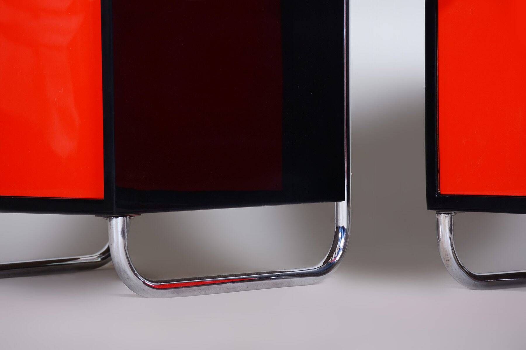 Bauhaus Bedside Tables attributed to Vichr & Spol, 1930s, Set of 2