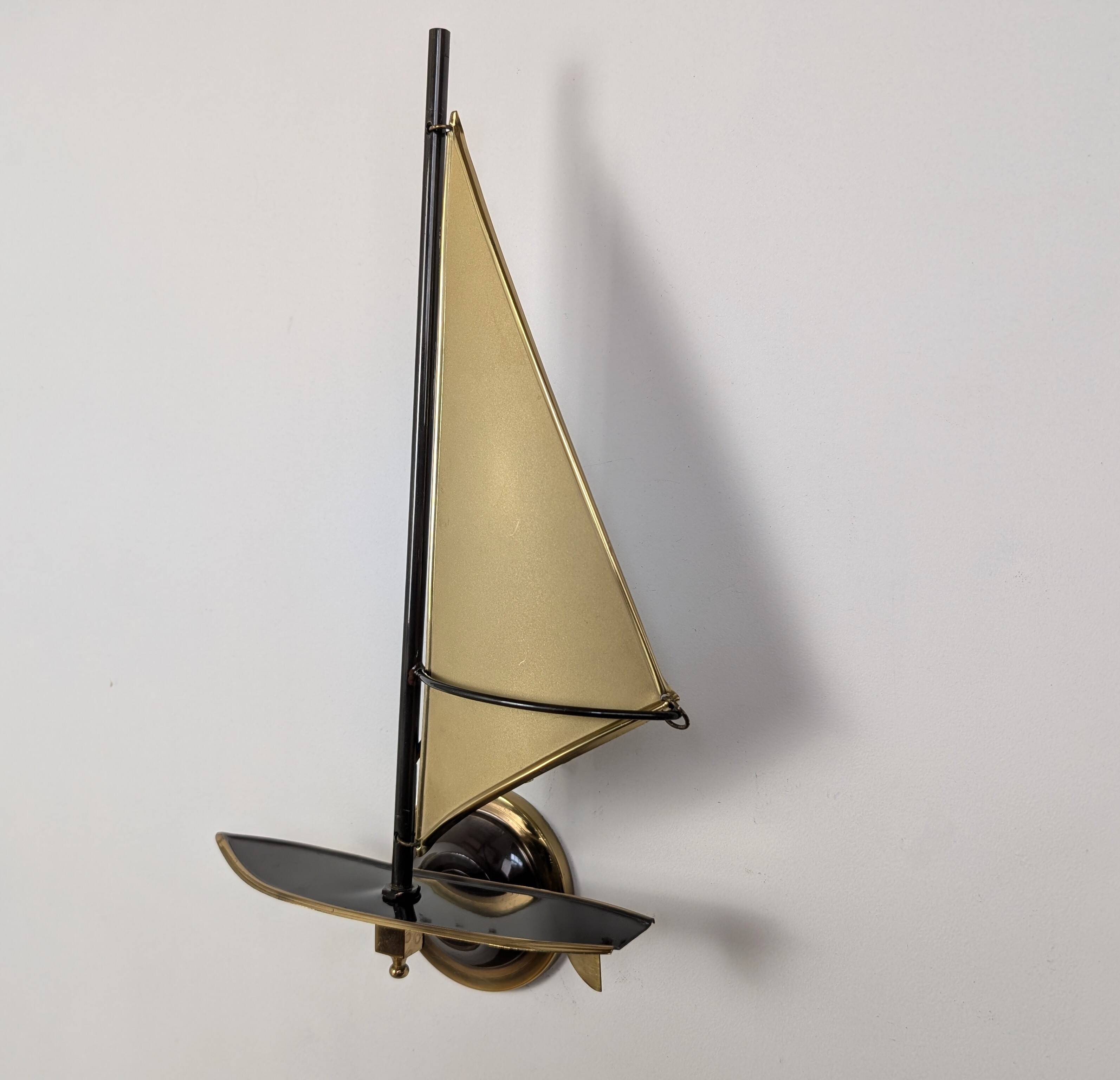 Pair of "sailboat" wall lights
