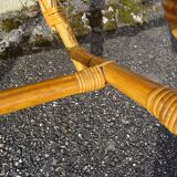 Table basse en rotin vintage an 60