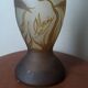 Art Deco glass paste vase signed Macau, Gallé inspiration, plant decoration