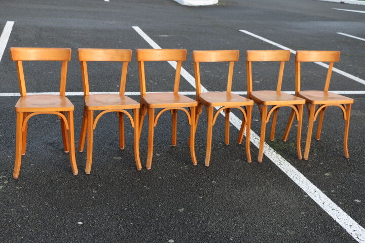 Set of 6 chairs Bistro baumann beech clear n ° 13