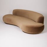 Half-moon mohair velvet sofa