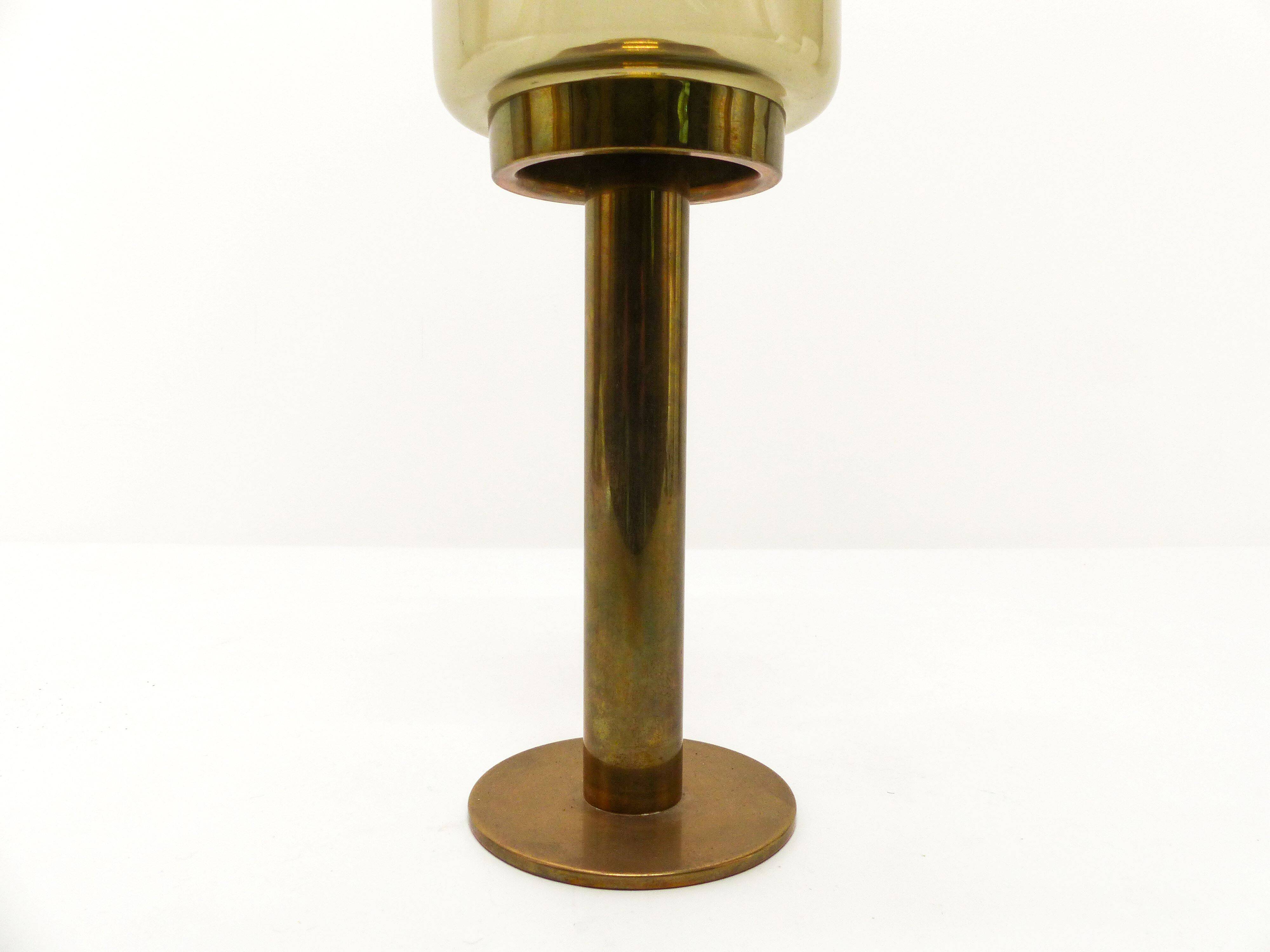 Hans-Agne Jakobsson smoked glass candle holder for Markaryd model L-102/32 - 1960s