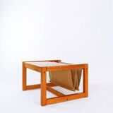 Bohemian Pine Coffee Table with Magazine Holder to Karin Möbring for Ikea 1970s