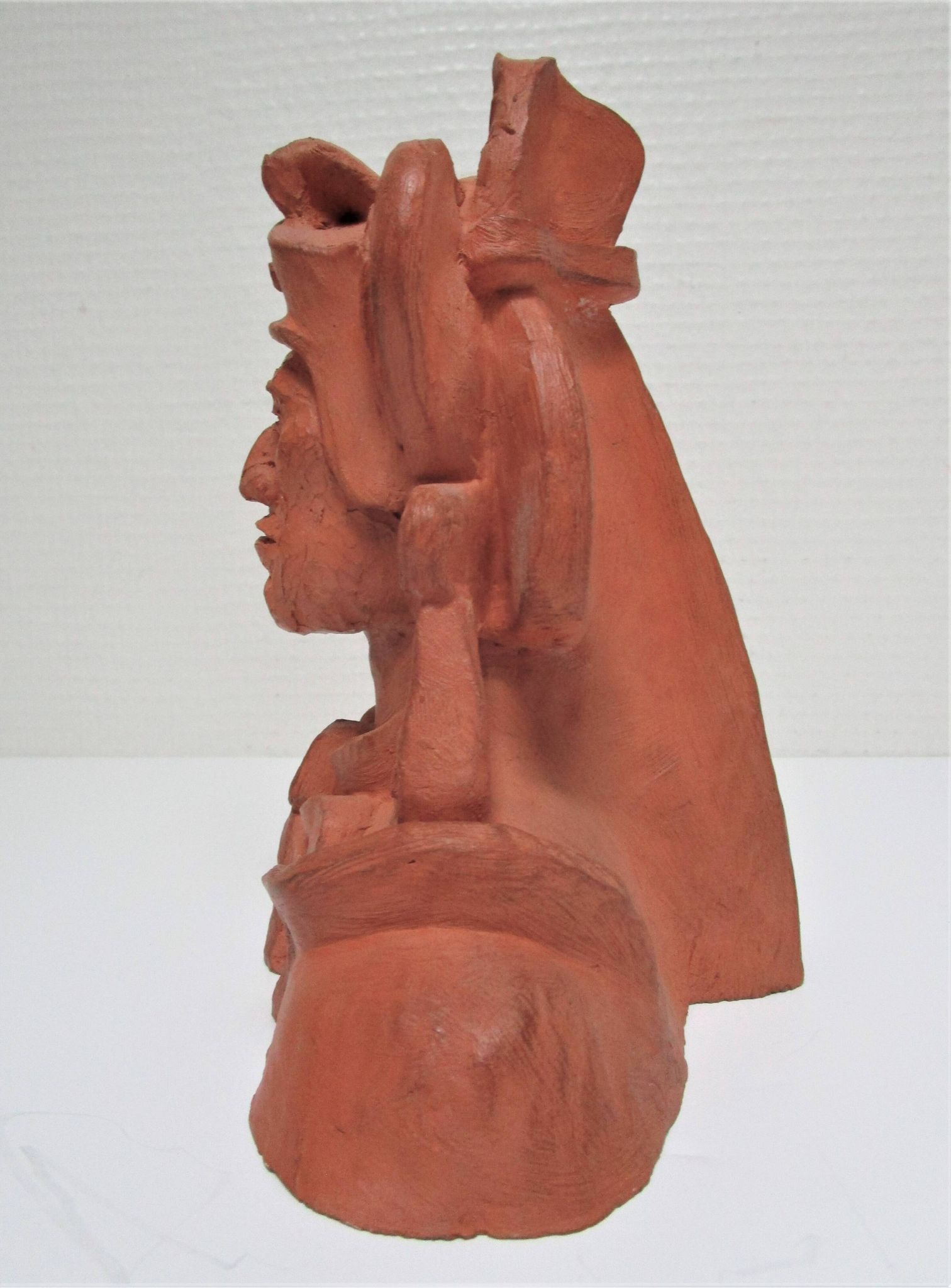 Bougeoir sculptural visage Amérindien signé Mario Frascaroli