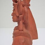 Sculptural Native American face candle holder signed Mario Frascaroli