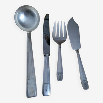 Silver metal serving cutlery