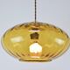 Mid-Century Brass and Amber Glass Pendant Lamp