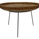 Rattan magazine rack on black metal frame, Artimeta, 1950