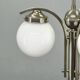 1930s Art Deco Nickel Chandelier With Opaline Glass Globes