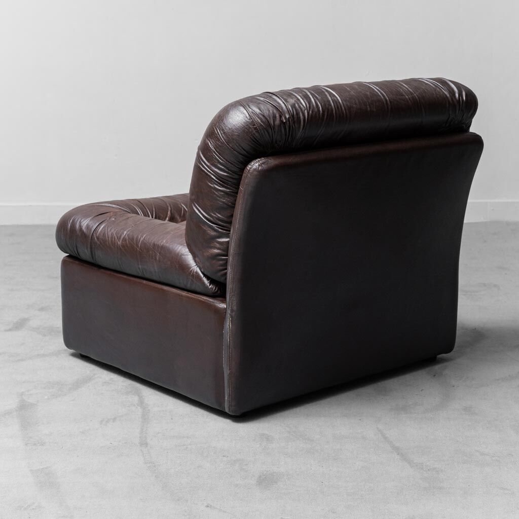 Pair of leather armchairs mod. panarea lev&lev 70s vintage modern