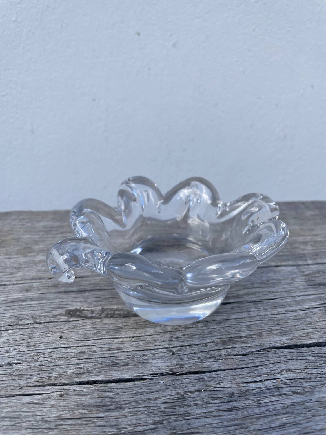 Crystal tea light candle holder in glass Cristallerie Lorraine