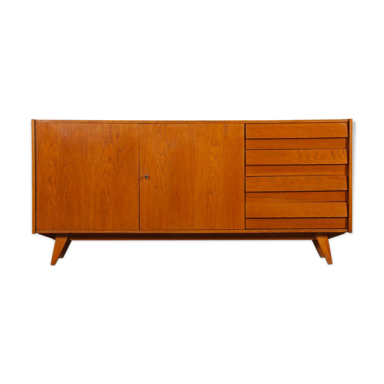 Wooden row by Jiroutek for Interier Praha, U-460, 1960