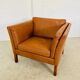 Mid-century vintage Scandinavian leather lounge chair in cognac leather