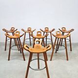 Vintage wooden Spanish barstools Marbella