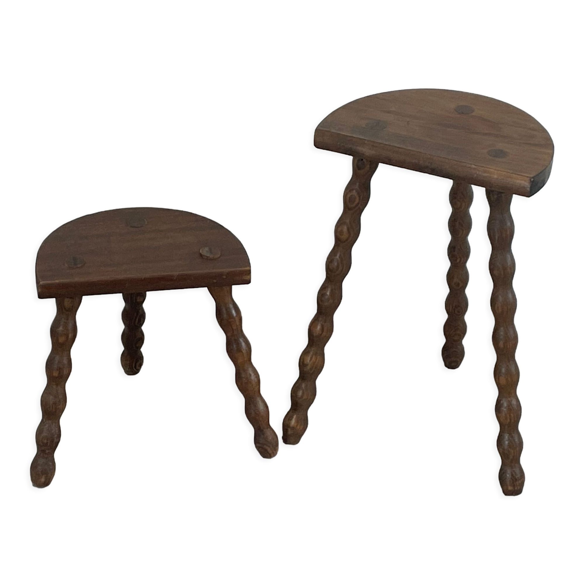 Tripod stools twisted feet