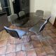 Roche Bobois table and its 6 chairs. 1970. 180x90.