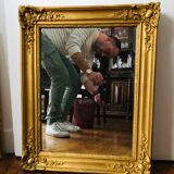 Old mirror in gilded wood 50x62cm