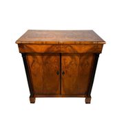 Large Biedermeier Half-Cabinet in Ebonized Walnut, South Germany, 1820