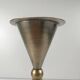 Rare pair of bell and candlestick in the shape of an hourglass, postmodern style - Memphis in metal, 1980.