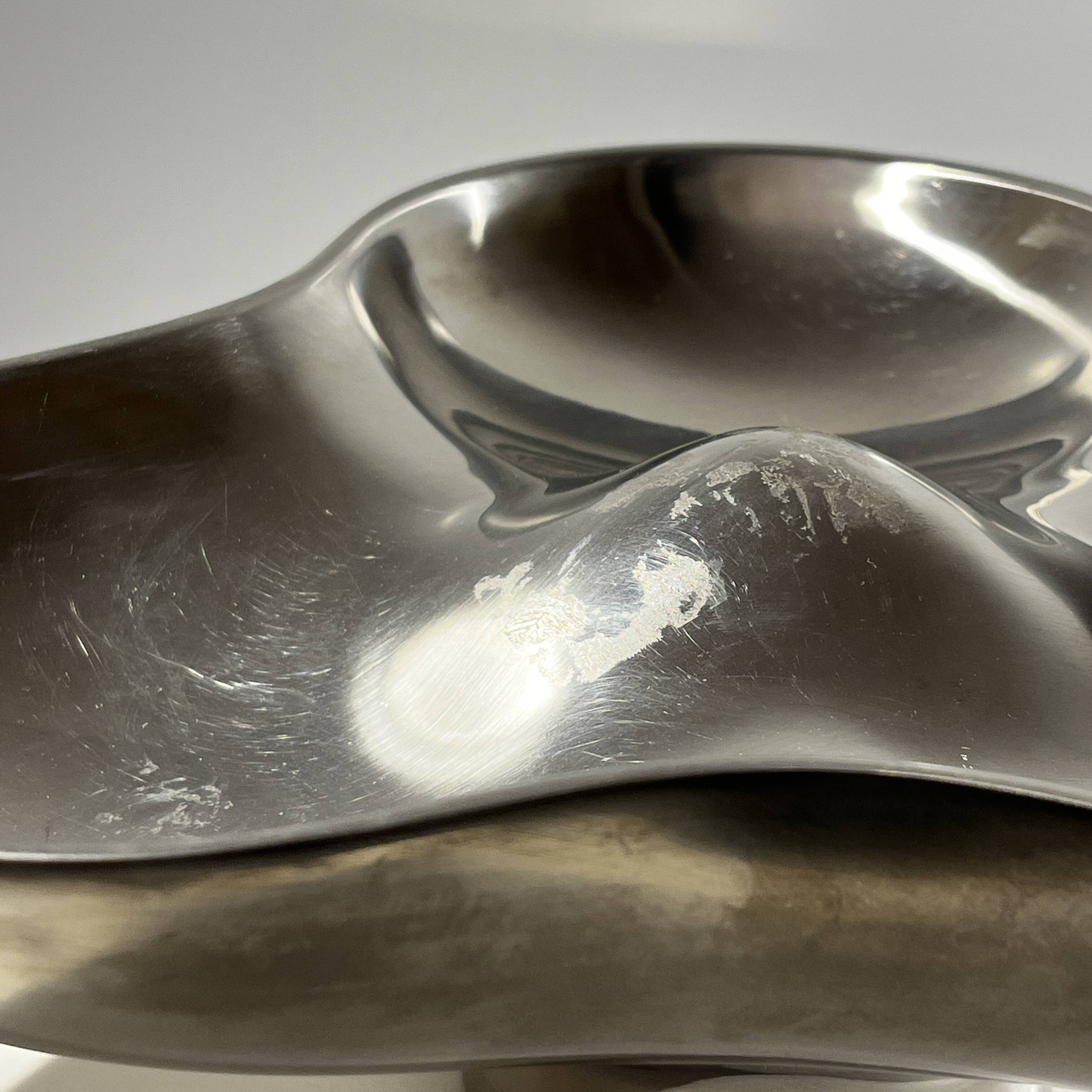 Tripartite dish, stainless steel, Georg Jensen, Denmark 1970s