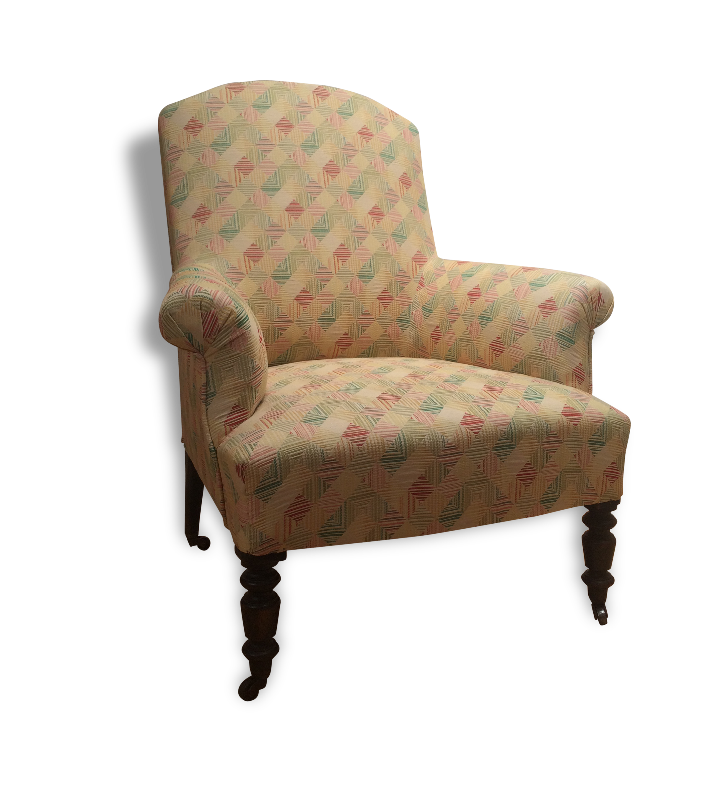 Fauteuil anglais de style napoléon 3 retapissé NEUF | Selency