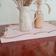 Presentation tray in raw and pink wood