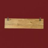 Vintage solid wood wall coat rack - 5 chrome-plated cast aluminum hooks