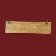 Vintage solid wood wall coat rack - 5 chrome-plated cast aluminum hooks