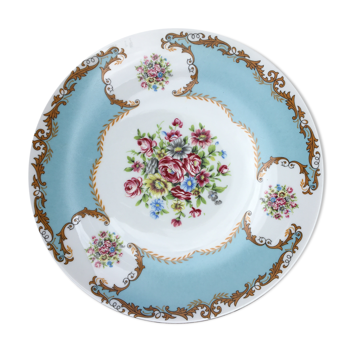 Porcelain dish fine floral decoration vintage