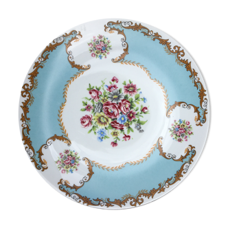 Plat porcelaine fine décor floral vintage