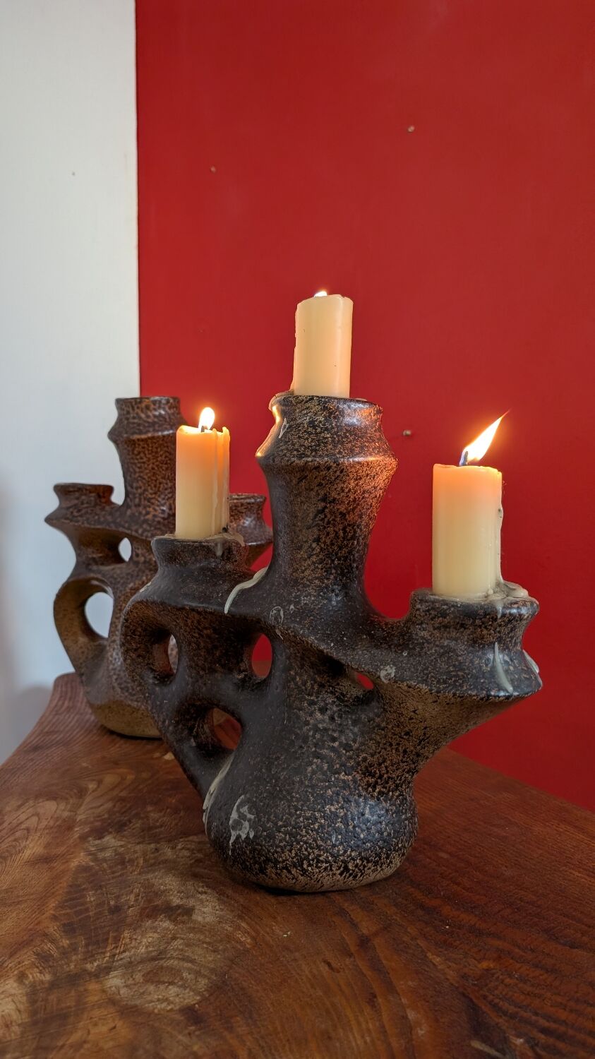 Set of ceramic candle holders - Bastian le Pemp - Quimper