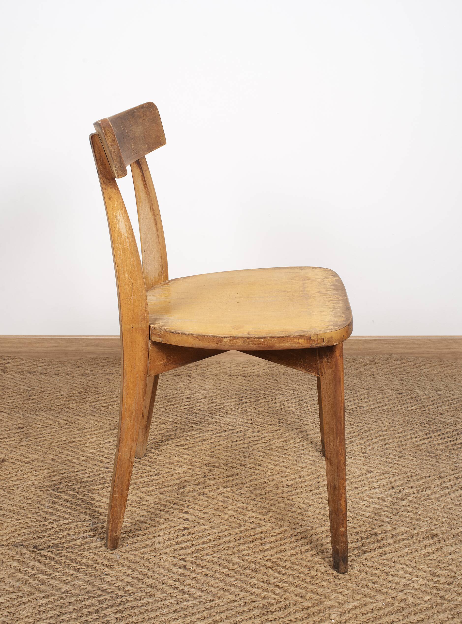 Ensemble de 4 chaises de bistrot luterma, estampillées