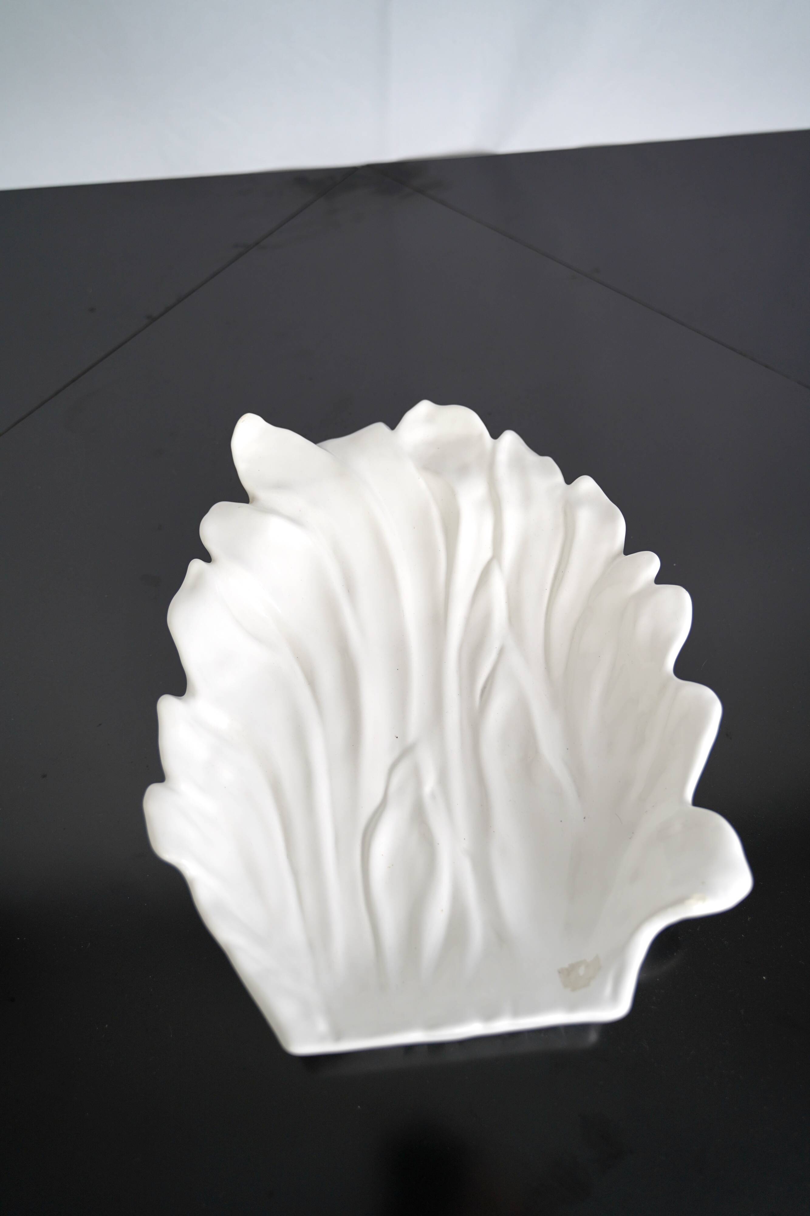 Large Tommaso Barbi White Ceramic Centerpiece, Italy, 1970s