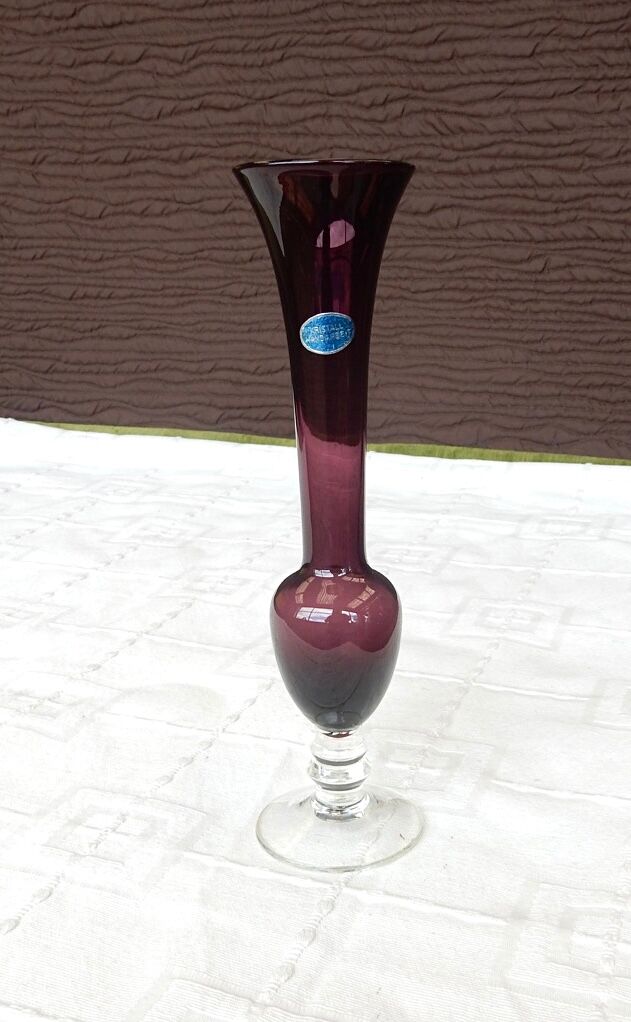 Purple crystal vase