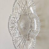 Vintage 60s molded crystal oval dish