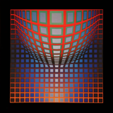 Complete portfolio (8 plates) from 1975 - Universal structures of the checkerboard - Victor Vasarely