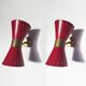Pair of Italian Diabolo wall lights, 1950s design.