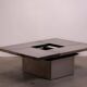 Table basse Belgo en métal brossé chromé