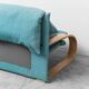 3-seater fabric sofa in Alvar Aalto style, bent wood, 1970s vintage modernism