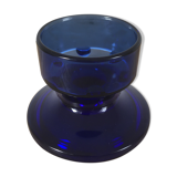 Blue glass candle holder