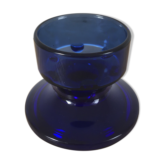 Blue glass candlestick