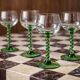 Twisted stem white wine glasses from Alsace