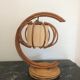 Vintage 1950 rattan bedside lamp