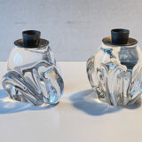 Pair of vintage crystal candle holders